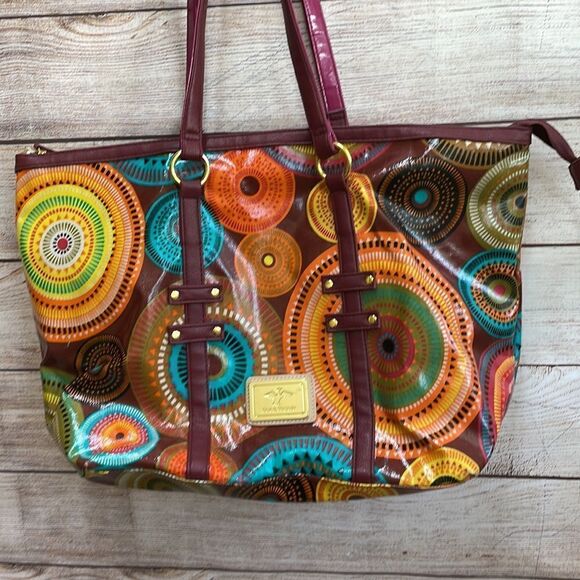 SAM & HADLEY COATED CANVAS TOTE BAG - Picture 2 of 8